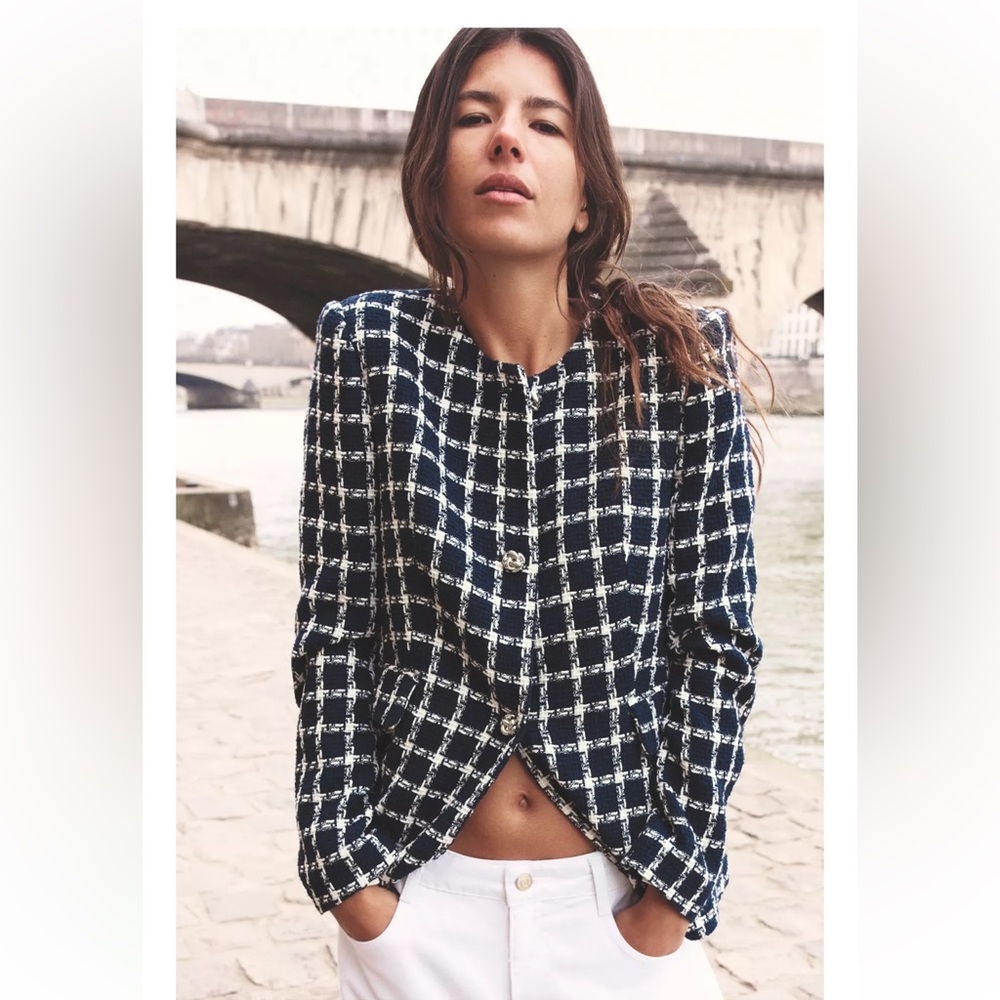 ZARA TEXTURED TAILORED BLAZER